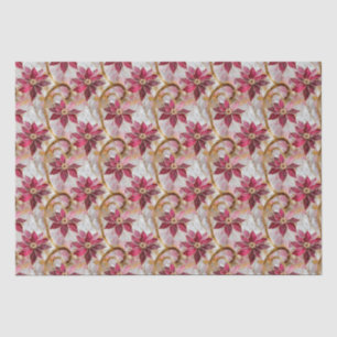 Goldene Schlieren Burgunder Rosa Weihnachts-Poinse Seidenpapier