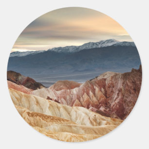 Goldene Schlucht am Sonnenuntergang Runder Aufkleber