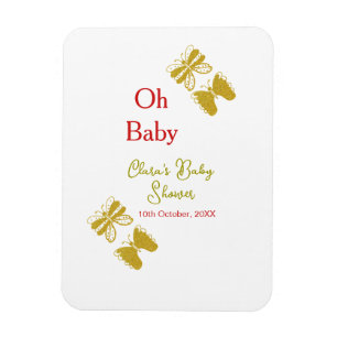 Goldene Schmetterling Rote Babydusche - Baby moder Magnet