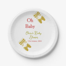 Goldene Schmetterling Rote Babydusche - Baby moder