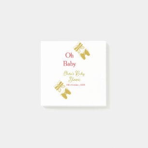 Goldene Schmetterling Rote Babydusche - Baby moder Post-it Klebezettel