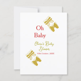 Goldene Schmetterling Rote Babydusche - Baby moder Postkarte