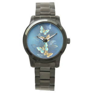 Goldene Schmetterlinge Armbanduhr