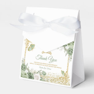 Goldene Schmetterlinge aus Quinceñera Sage Green C Geschenkschachtel