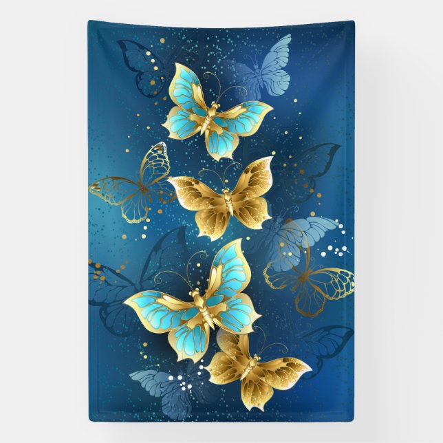 Goldene Schmetterlinge Banner (Vertikal)
