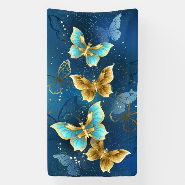 Goldene Schmetterlinge Banner (Vertikal)