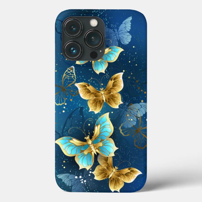 Goldene Schmetterlinge Case-Mate iPhone Hülle (Rückseite)