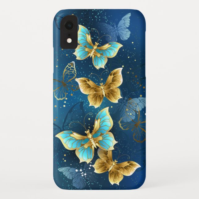 Goldene Schmetterlinge Case-Mate iPhone Hülle (Rückseite)