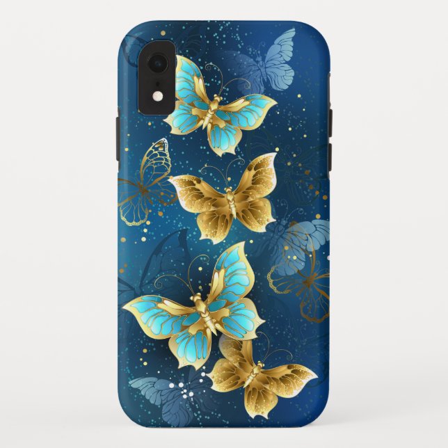 Goldene Schmetterlinge Case-Mate iPhone Hülle (Rückseite)