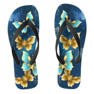 Goldene Schmetterlinge Flip Flops