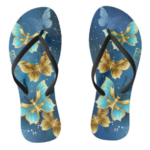 Goldene Schmetterlinge Flip Flops