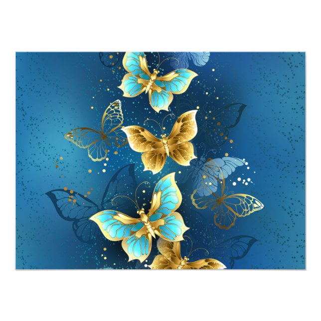 Goldene Schmetterlinge Fotodruck (Vorne)