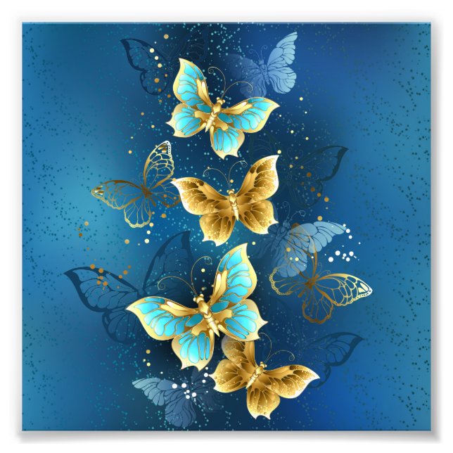 Goldene Schmetterlinge Fotodruck (Vorne)