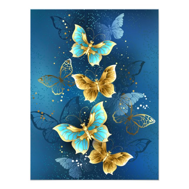 Goldene Schmetterlinge Fotodruck (Vorne)