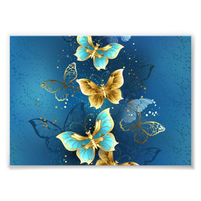 Goldene Schmetterlinge Fotodruck (Vorne)