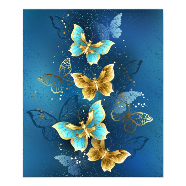 Goldene Schmetterlinge Fotodruck (Vorne)