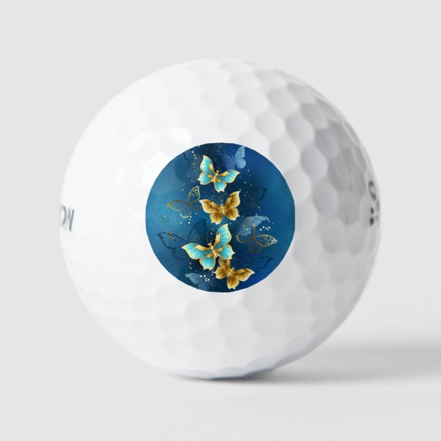 Goldene Schmetterlinge Golfball (Vorderseite)