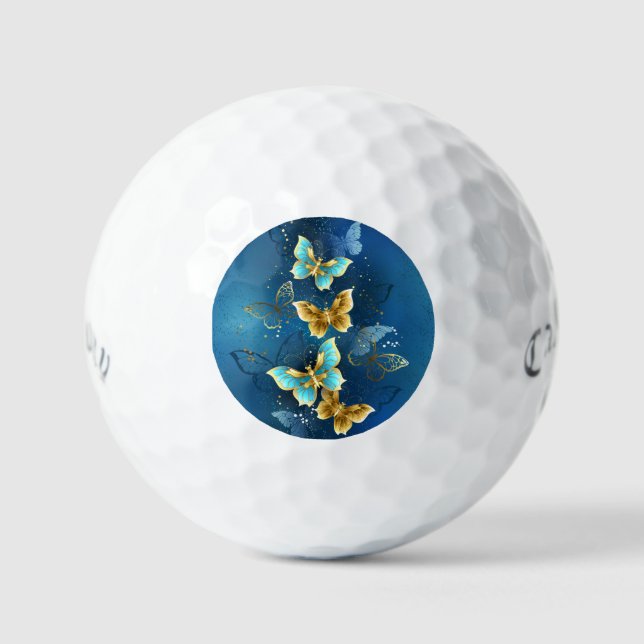 Goldene Schmetterlinge Golfball (Vorderseite)