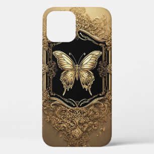 Goldene Schmetterlinge im Verzierten Gerahmten Des Case-Mate iPhone Hülle