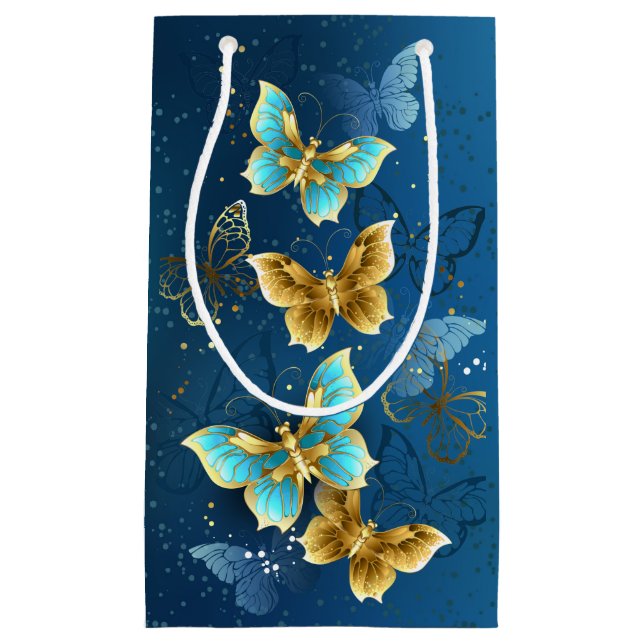 Goldene Schmetterlinge Kleine Geschenktüte (Vorderseite)