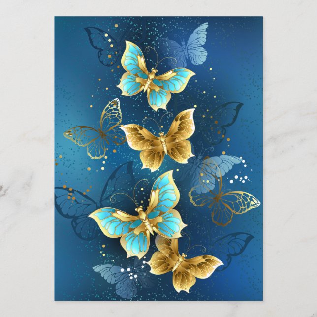 Goldene Schmetterlinge Menükarte (Vorderseite)