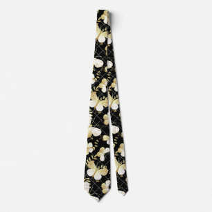 Goldene Schmetterlinge Muster 20.bw Black BG Krawatte