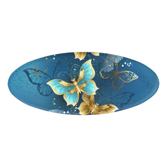 Goldene Schmetterlinge Namenschild (Vorderseite)