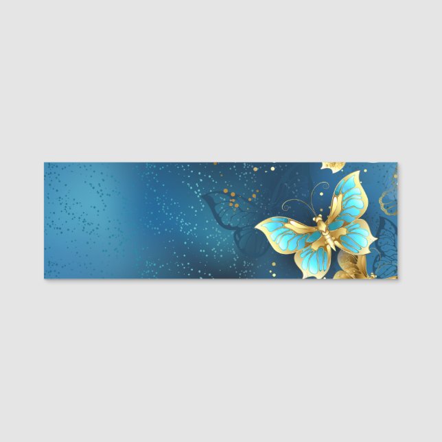 Goldene Schmetterlinge Namensschild (Vorderseite)