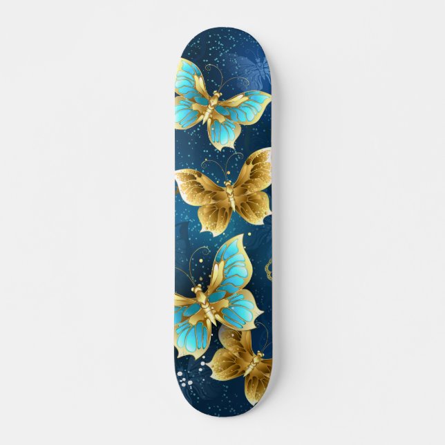 Goldene Schmetterlinge Skateboard (Vorne)