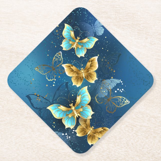 Goldene Schmetterlinge Untersetzer (Vorderseite)