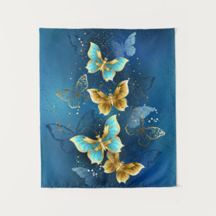 Goldene Schmetterlinge Wandteppich
