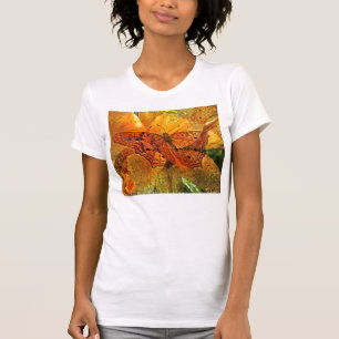 Goldene Schmetterlings- und Liliencollage - T - T-Shirt
