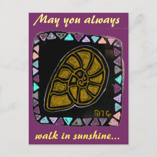 Goldene Schnecke im traditionellen Stil Postkarte