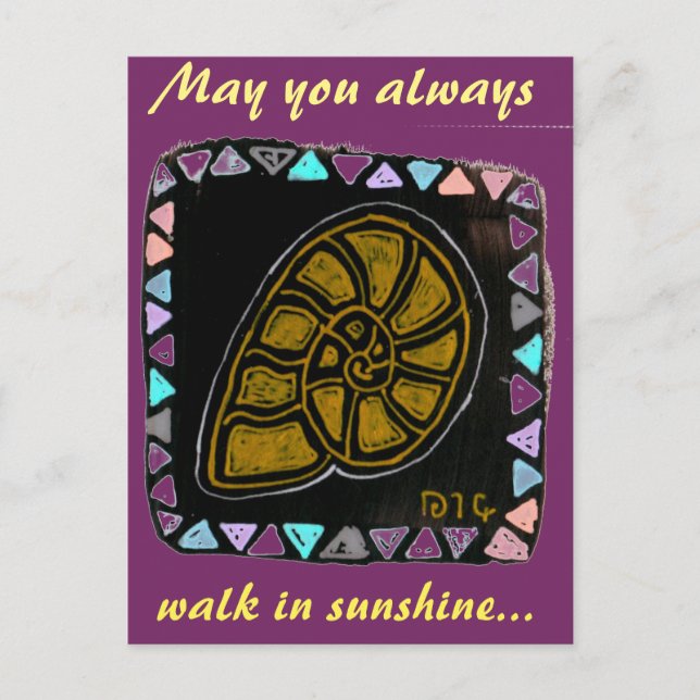 Goldene Schnecke im traditionellen Stil Postkarte (Vorderseite)