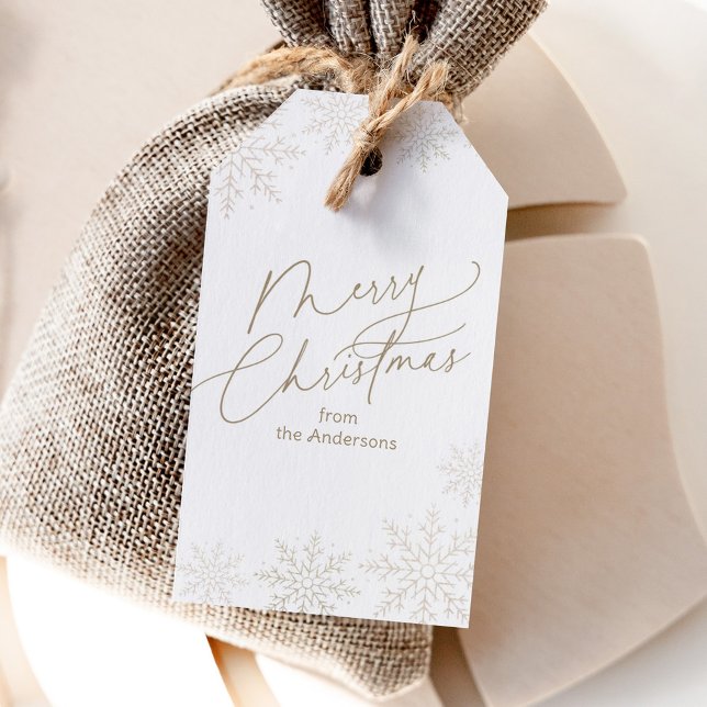 Goldene Schneeblatt Weihnachtsfeier Geschenkanhänger (Von Creator hochgeladen)