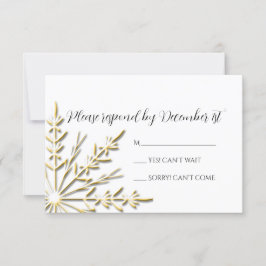 Goldene Schneeflocke auf der Winterhochzeit-UAWG RSVP Karte