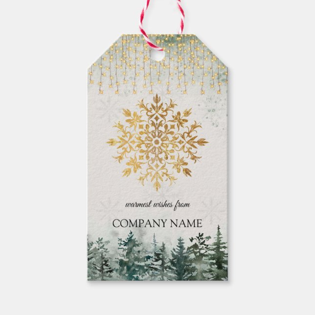 Goldene Schneeflocke, Firma Gold Weihnachten Geschenkanhänger (Vorderseite)