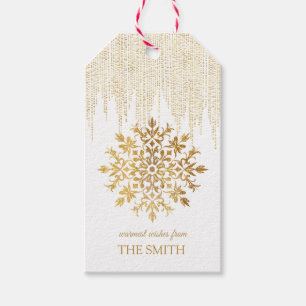 Goldene Schneeflocke, Frohe Weihnachtsgeschenke Ta Geschenkanhänger