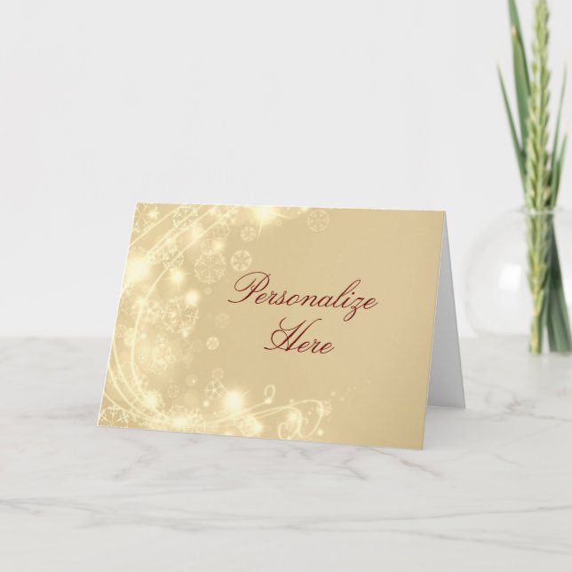 Goldene Schneeflocke Karte (Vorderseite)