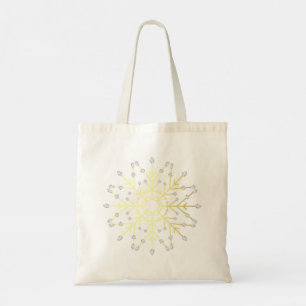 Goldene Schneeflocke Tragetasche