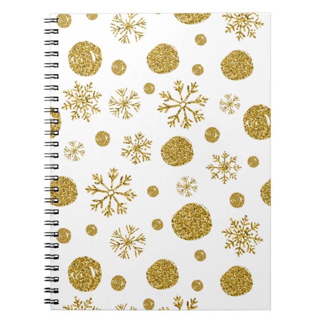 Goldene Schneeflocken 1 Notizblock (Vorderseite)