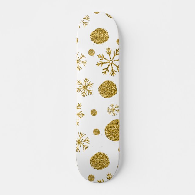 Goldene Schneeflocken 1 Skateboard (Vorne)