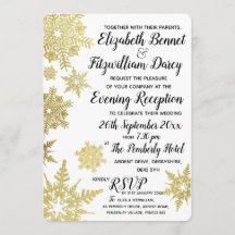 Goldene Schneeflocken Abend Einladung