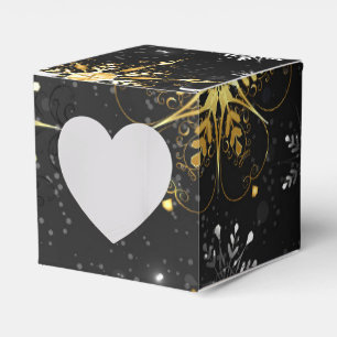 Goldene Schneeflocken auf schwarzem Hintergrund Geschenkschachtel