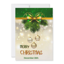 Goldene Schneeflocken, Bälle, Lichter Grüne Weihna