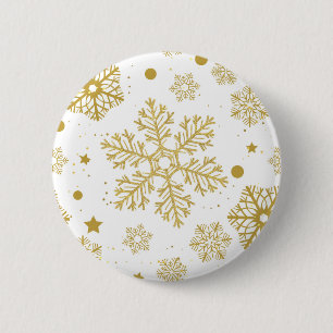 Goldene Schneeflocken Button