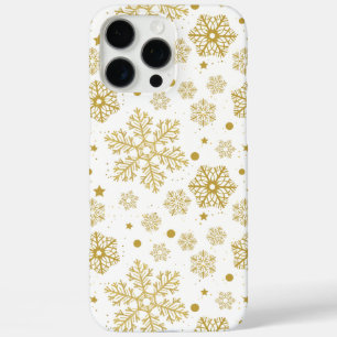 Goldene Schneeflocken iPhone 16 Pro Max Hülle