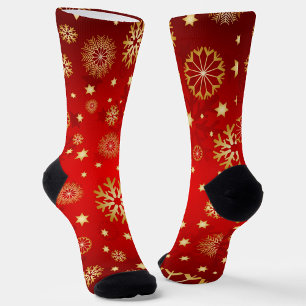 Goldene Schneeflocken-Feiertags-Socken Socken