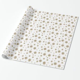 Goldene Schneeflocken Geschenkpapier