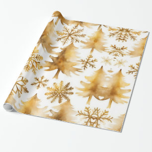 Goldene Schneeflocken Geschenkpapier